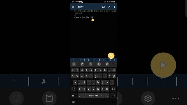 python program to change lists of list to tuples of tuple. For beginners смотреть онлайн