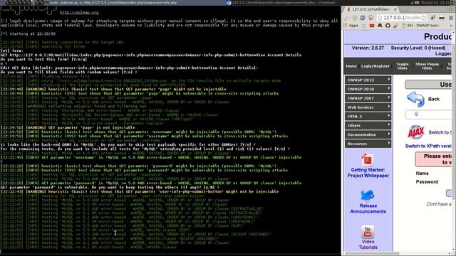 OWASP Multidae Tutorials - SQLMAP Techniques Error Based Exploitation смотреть онлайн