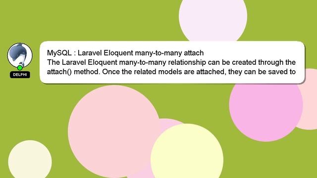 MySQL : Laravel Eloquent many-to-many attach смотреть онлайн