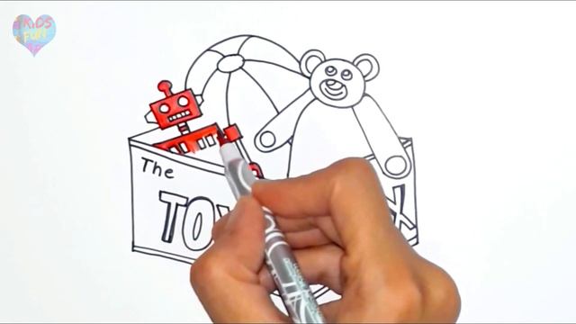 How to Draw a Toy Box with Robot, Bear and Ball смотреть онлайн