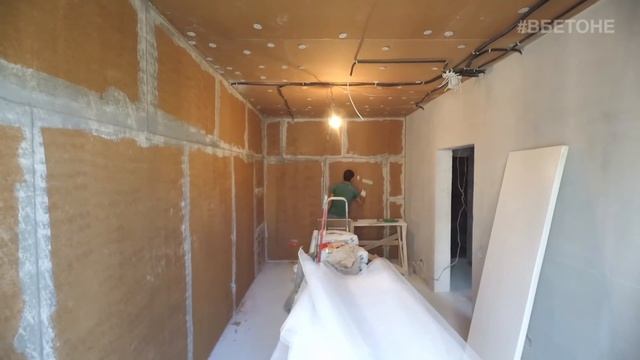 Финишная отделка плит Изоплат под обои. IZOPLAT.RU смотреть онлайн