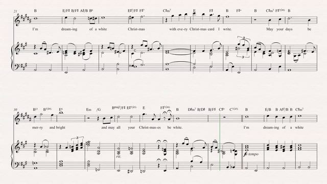 Cornet - White Christmas - Bing Crosby - Sheet Music, Chords, & Vocals смотреть онлайн