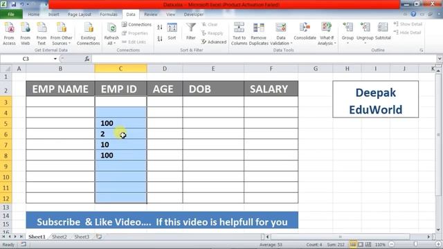 Data Validation in Excel [ Hindi ] - Best Ever Explanation смотреть онлайн