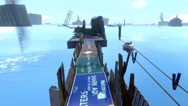 Escaping Shark Infested Waters on a RAFT! - Sam and Dan Floaty Flatmates Gameplay смотреть онлайн