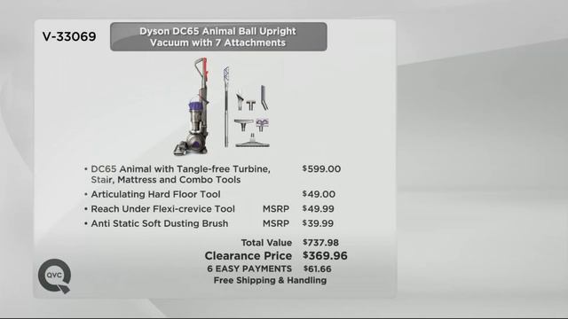 Dyson DC65 Animal Ball Upright Vacuum W/ 7 Attachments With Dan Hughes