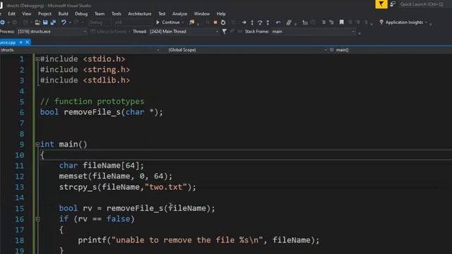C Programming Delete File. Test file exists. смотреть онлайн