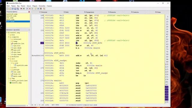 STM32: Assembler Editor: Добавление первой версии форматирования текста программ смотреть онлайн