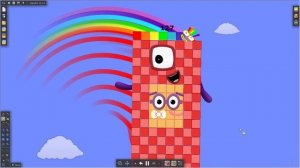 Numberblock Puzzle Tetris Game SMR SPACE - Numberblocks 126 to 130!! The Floor is LAVA by Algodoo