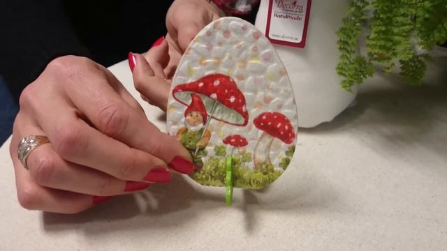 Декорация гъба от плат-играчка, пано декупаж и сувенир с джудже и гъба смотреть онлайн
