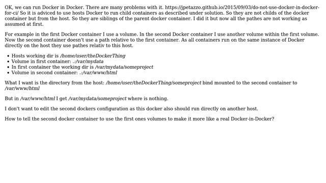 Unix & Linux: Running Docker in Docker: Access volumes from the parent Docker смотреть онлайн