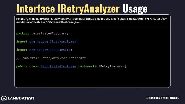 org openqa selenium remote Interface IRetryAnalyzer with examples смотреть онлайн