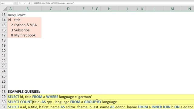 Run SQL queries in EXCEL (just like a normal Excel formula ?) смотреть онлайн