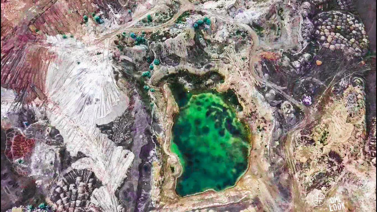 Лунные пейзажи, недалеко  от Одессы, с высоты птичьего полёта. Карьер в селе Иваново.