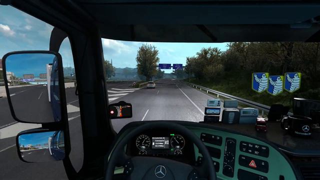 ETS2 1.39 - ProMods 2.51 - Mercedes-Benz Actros MP3 1860 - Trip: Kassel - Antwerp. смотреть онлайн