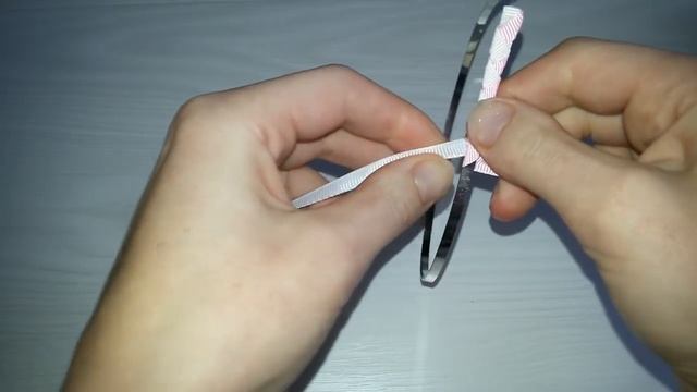 Как оплести ободок двумя лентами. Канзаши МК/DIY смотреть онлайн