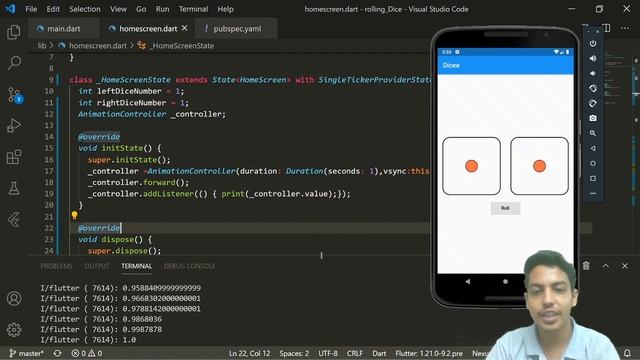 Animations in ROLLING DICE Game | Flutter Series 2020 , Episode #16 смотреть онлайн