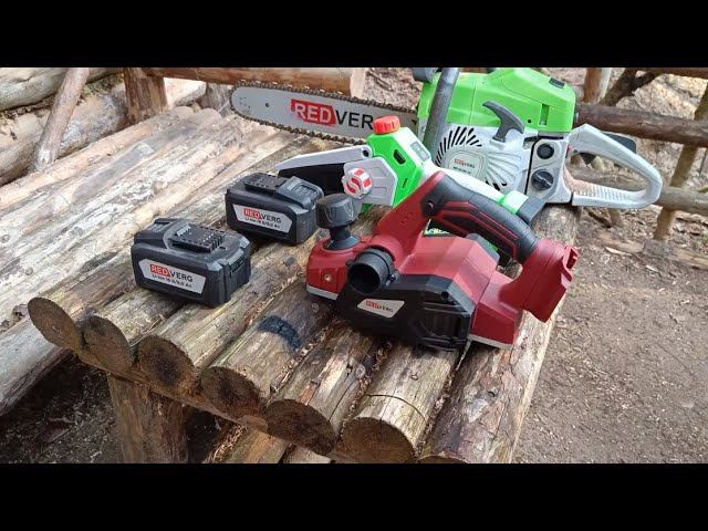 Полезный инструмент для бушкрафта. Аккумуляторная мини-пила и рубанок REDVERG смотреть онлайн