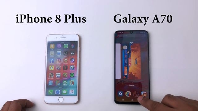 SAMSUNG A70 vs iPhone 8 Plus | Speed Test Comparison смотреть онлайн