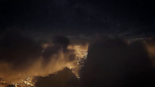 Flying Through Clouds Above City - Free HD Motion Graphic: Seamless Loop Live Wallpaper смотреть онлайн