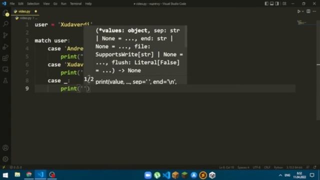 Switch Case конструкция на python смотреть онлайн