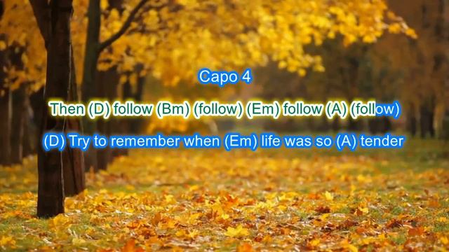 Bobby Bare "Try to Remember" play along with scrolling guitar chords and lyrics смотреть онлайн