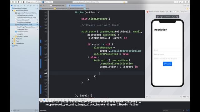 Firebase - Sign Up - Inscription - Création de compte #Xcode12 #SwiftUI #iOS14 смотреть онлайн