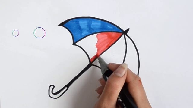 How to draw an umbrella | Bolalar uchun zontik rasm chizish смотреть онлайн