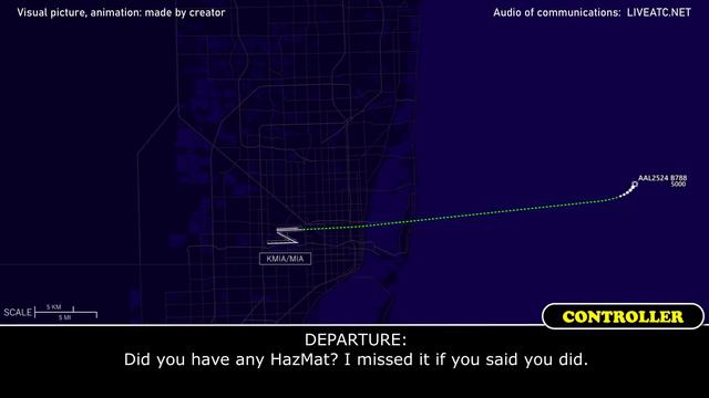 Dreamliner has got a blown tire on takeoff | American Airlines Boeing 787-8 | Miami, ATC смотреть онлайн