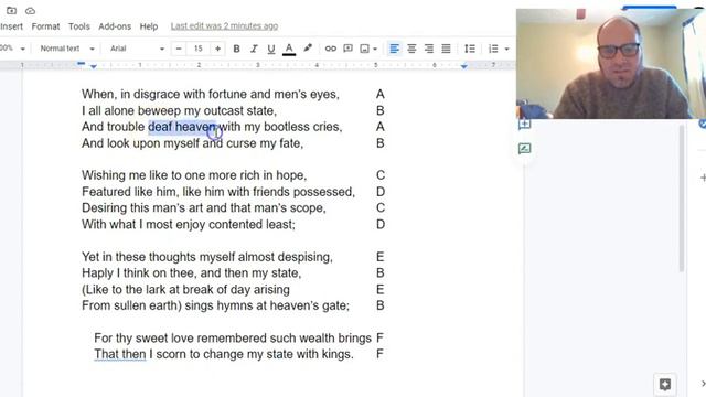 Shakespeare "Sonnet 29" ("When in disgrace with fortune and men's eyes") Read Aloud w/ Analysis смотреть онлайн