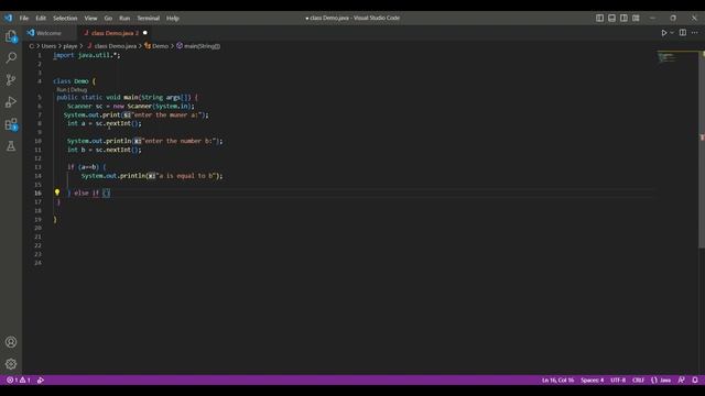 JAVA QUIZ-2 Take two number as an input(a & b) and compare them смотреть онлайн