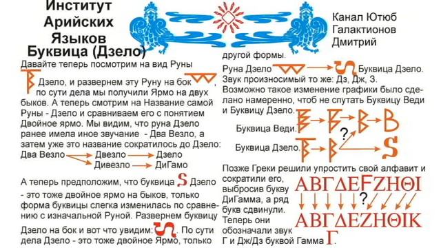 Буквица Дзело (лекция 8) связана с Руной Дзело. Самая таинственная буква. Корневые основы Дз/Дж смотреть онлайн