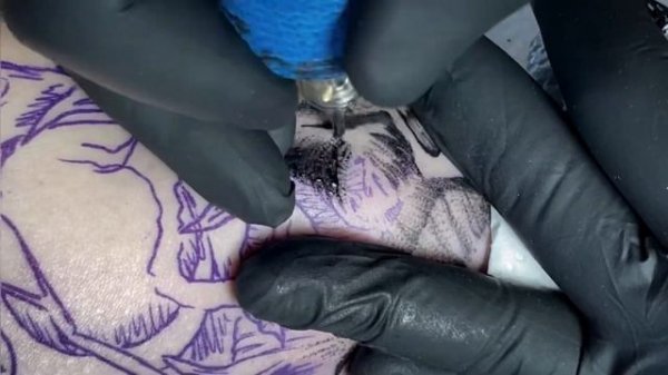 Wolf whip shading Tattoo | Time lapse