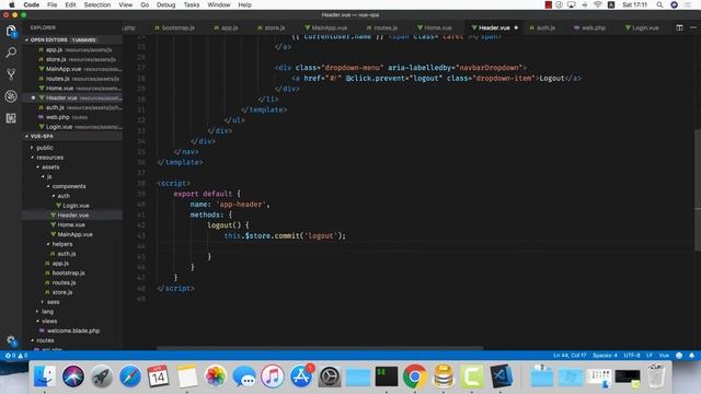 Create a SPA with Vue.JS 2, Vue-Router, Vuex and Laravel 5.6 (E05 - Logout and Navigation) смотреть онлайн