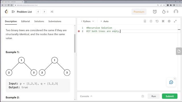 100. Same Tree - Python LeetCode Solution смотреть онлайн