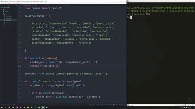 Python 3 Tutorial para Principiantes #28 - Mini Proyecto(Práctico) Generador Mentes Ipsum смотреть онлайн