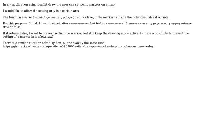 GIS: Prevent user from drawing a feature with Leaflet.draw смотреть онлайн