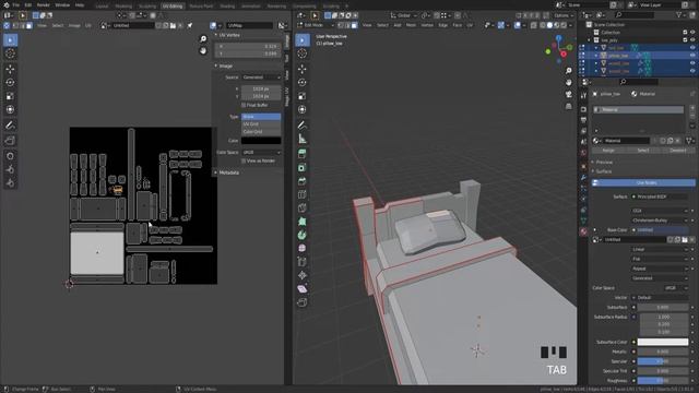 [UV] Стилизованная кровать в Blender 3D | Модель полного пайплайна #3 смотреть онлайн