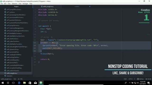 Using Errno Easiest Way To Learn C With Atom Editor In Windows 10 #96 ►▼◄ смотреть онлайн
