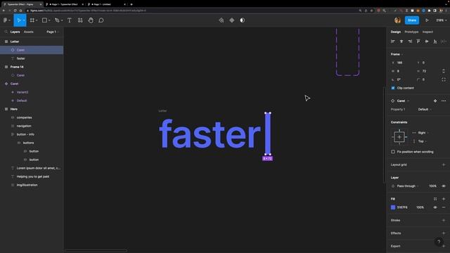 Advanced Typewriter Animation in Figma смотреть онлайн