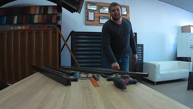 Монтаж секции забор-жалюзи (еврожалюзи) Темное дерево г. Тюмень смотреть онлайн