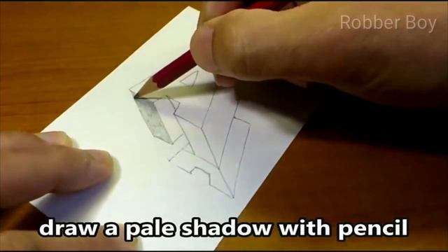 Как сделать 3D рисунок. Буква (А) . Легко и просто. смотреть онлайн