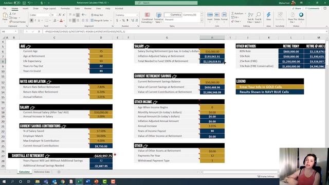 Best Retirement Calculator Excel for Retirement Planning | Easy Spreadsheet to get your number fast смотреть онлайн