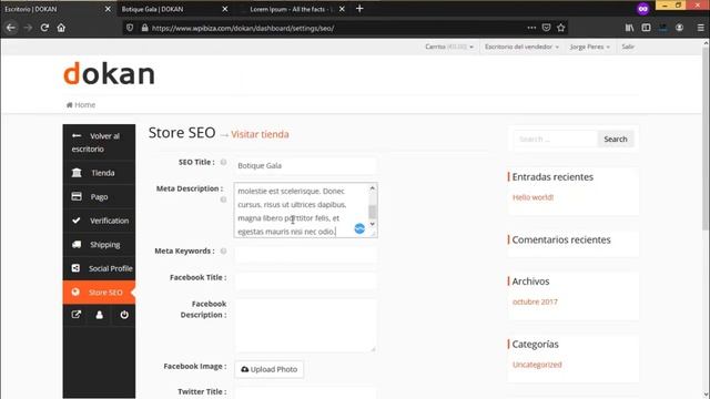 Marketplace Con Dokan Completo