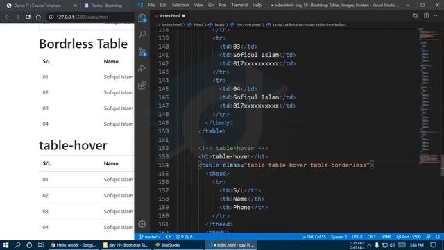 Bootstrap Tables | Advance Web Design Course | Class 19 смотреть онлайн