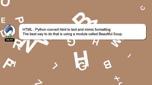 HTML : Python convert html to text and mimic formatting смотреть онлайн