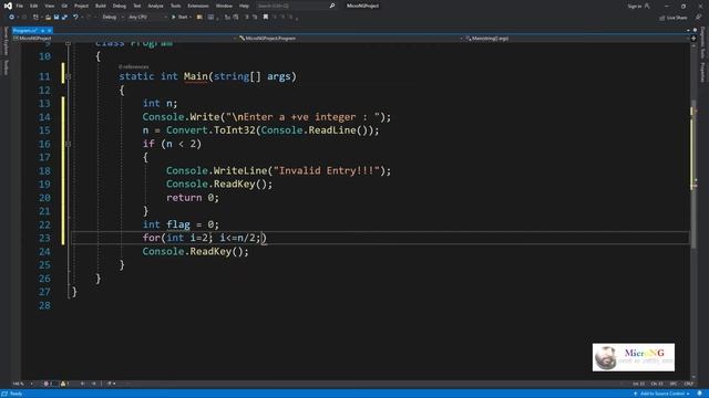 C# program - prime or not смотреть онлайн