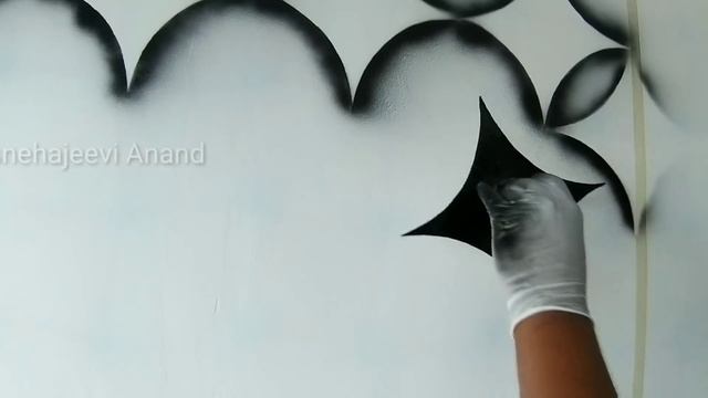 WALL PAINTING 3D DESIGN / using BLACK SPRAY смотреть онлайн