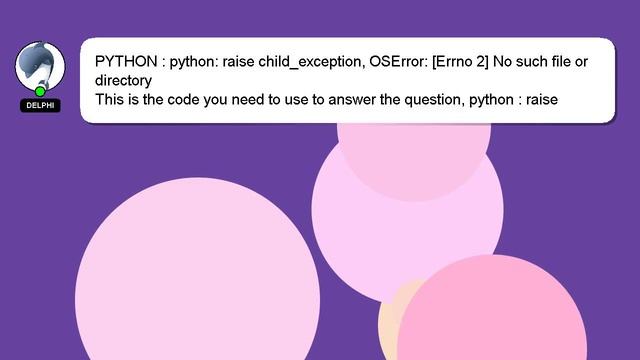 PYTHON : python: raise child_exception, OSError: [Errno 2] No such file or directory смотреть онлайн