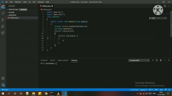 Write a java program to print Pattern.