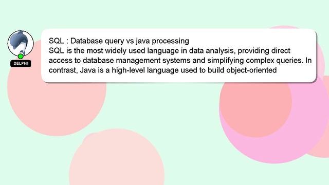 SQL : Database query vs java processing смотреть онлайн